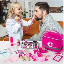 Children's Doctor Kit with Storage Bag  Stethoscope, 34 Pcs