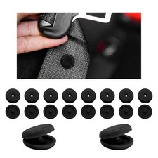 Fkewp 10 Sets Seat Belt Button Stop Snap-on Seatbelt Stopper Kit Black