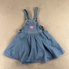Vintage OshKosh Girls Size 6 Vestbak Denim Bib Overall Dress