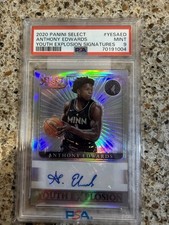 Anthony Edwards Rookie Auto 2020 Panini Select Youth Explosion Signatures PSA 9