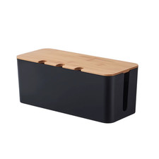 Large Cable Management Box Wooden Style Cord Organizer and Cover for TV Wires,