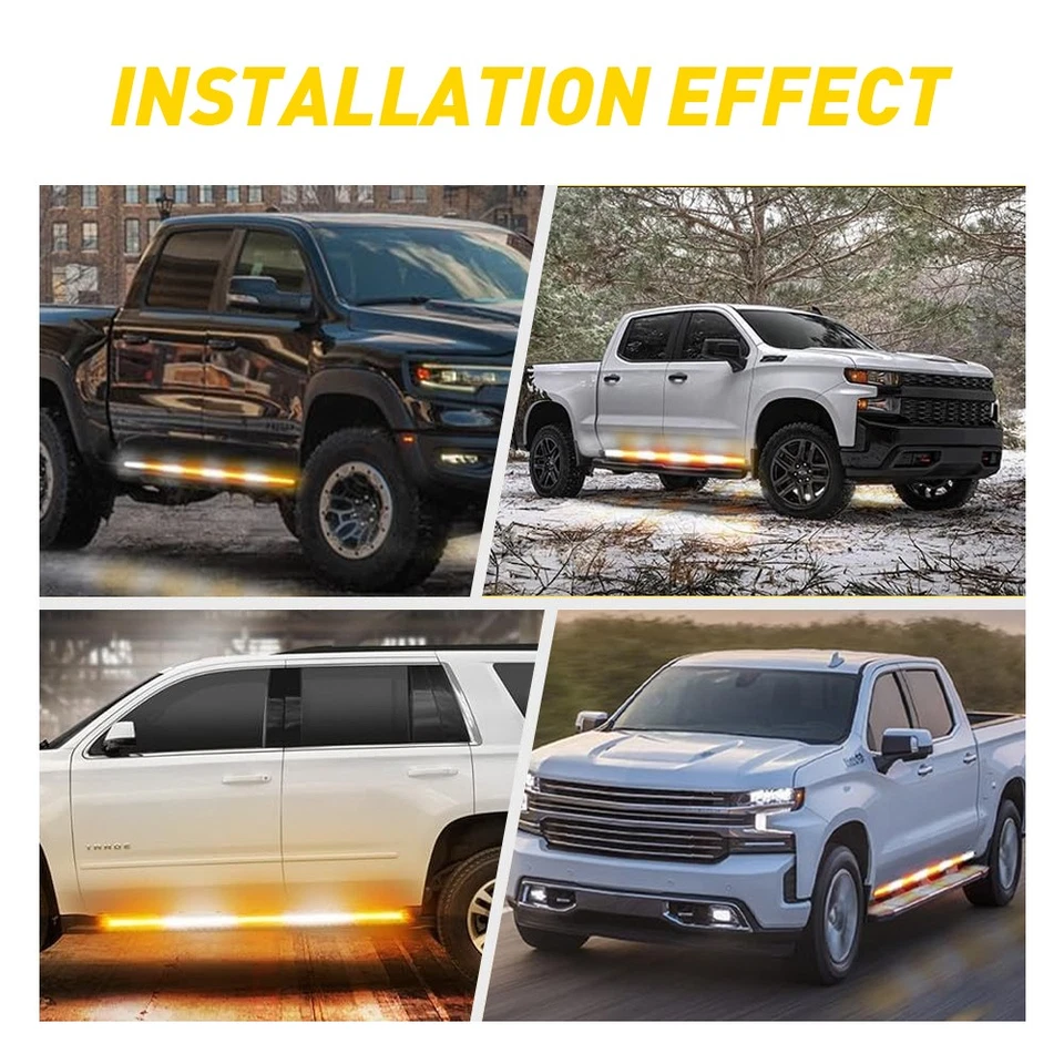 2PCS 70 inch Truck Emergency Strobe Lights Strip LED Running Board Lights Bar - Image 3 of 4