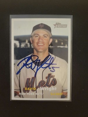 2006 Topps Heritage Baseball #37 David Wright Mets IP In Person Auto JSA Sticker