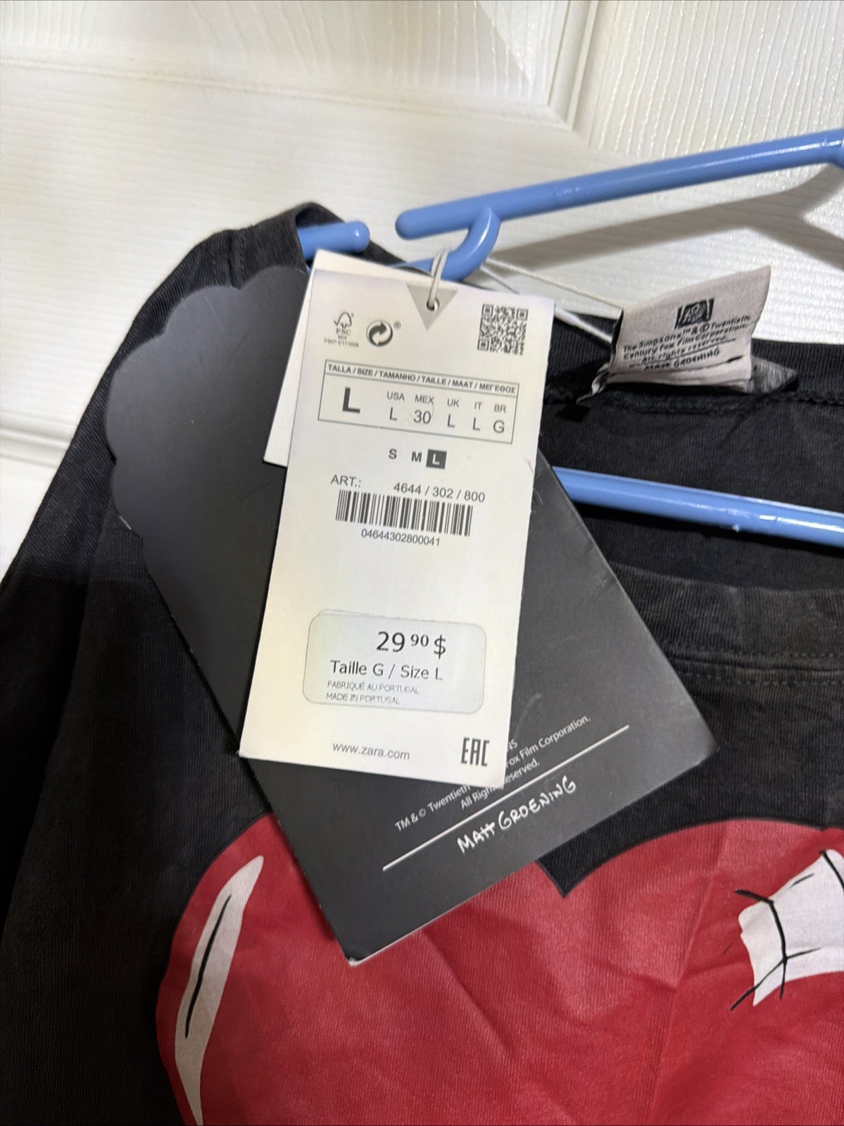 Zara “The Simpsons” Print Maggie Happy Valentine T-shirt In Size L NWT thumbnail 4