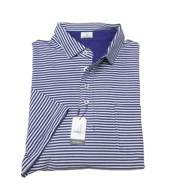 Johnnie-O Men's Purple Game Day Original Solid Hangin' Out Pocket Polo Shirt (L)