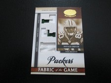 DONALD DRIVER 08 FABRIC OF THE GAME AUTHENTIC GAME WORN PRIME PATCH CARD #10/25