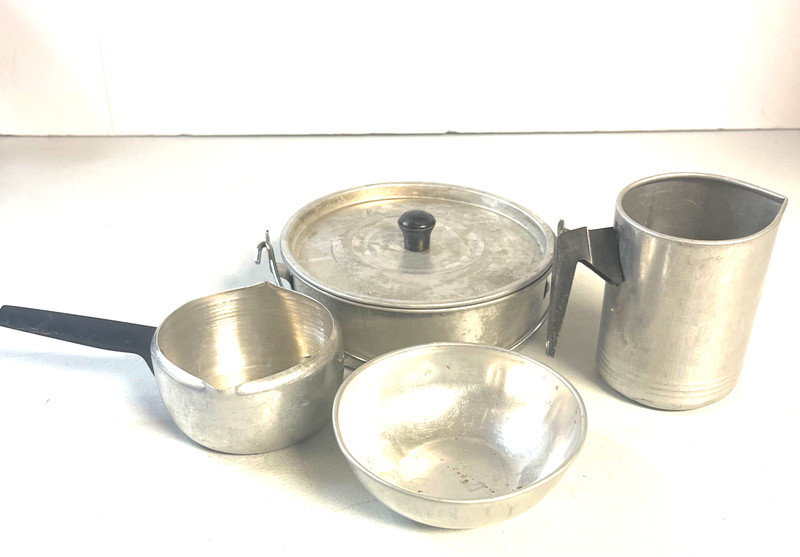 Vintage Assortment of Aluminum Pots & Pans Children Toys