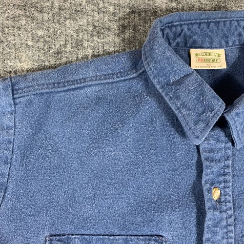 Vintage Five Brother Shirt Mens Large L Blue Flannel Button Up Grunge 90s USA, Size L, $21.2 - Photo 5