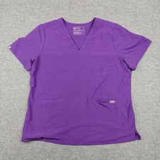 FIGS Scrub Top Womens 2XL Purple Technical Collection V Neck Pockets Medical