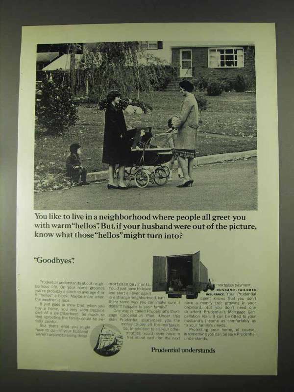 1967 Prudential Insurance Ad Live in a Neighborhood