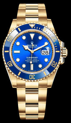 Rolex Submariner 41mm 18kt YG Blue Ceramic Blue Dial 126618LB | eBay