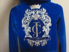 Excellent UC  88 Juicy Couture Blue Velour hoodie Jacket 4 4T cotton
