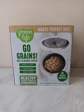 Green Life Healthy Ceramic Nonstick Go Grains, Rice and Grains Cooker, White