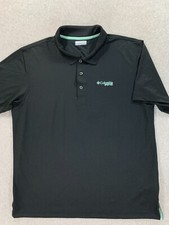 Columbia PFG Short Sleeve Classic Solid Polo Shirt Men's Large Black