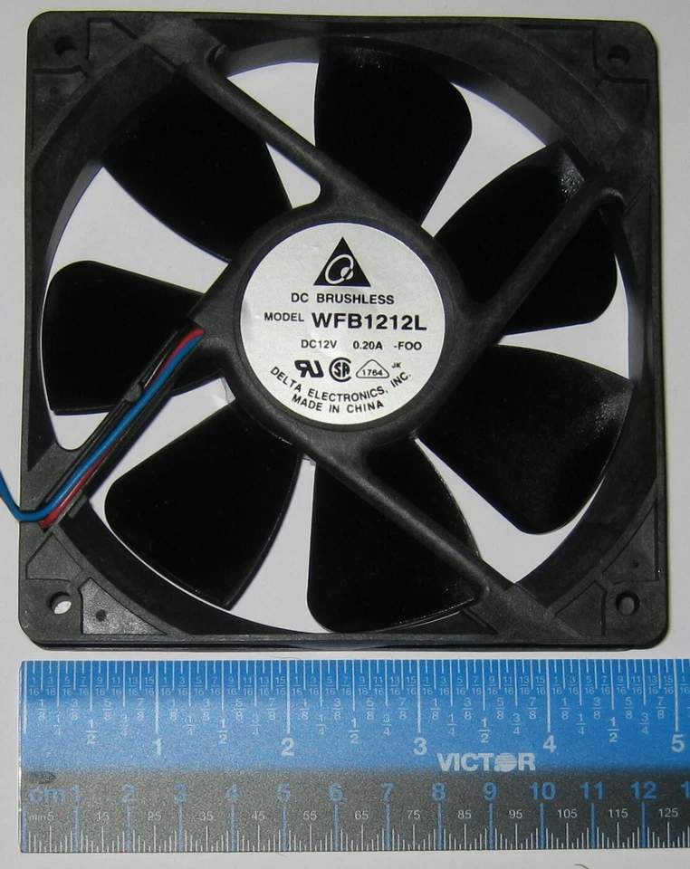 Delta 120 mm Low Noise Case Cooling Fan - 30 dB - 12 V DC - 62 CFM - Long Wires - Image 4 of 4
