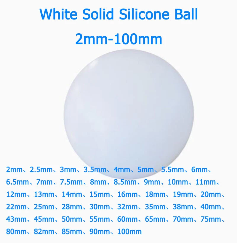 2mm-100mm Sfere in silicone solido bianco rimbalzanti palline in gel di silice - Bild 2 von 4