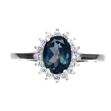 925 Sterling Silver Ring Oval London Blue Topaz 8x6mm Gemstone Jewelry 6
