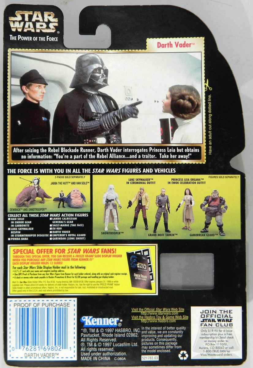Hasbro Star Wars Freeze Frame Darth Vader POTF2 with Lightsaber