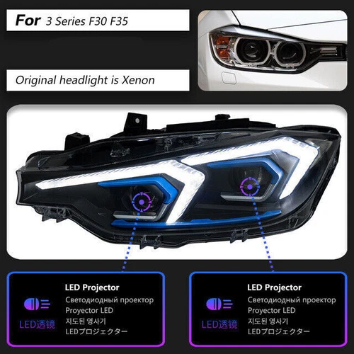 For BMW F30 F35 3 Series 2013-2019 LED Headlight Assembly Projector Turn Signal - Picture 6 of 9