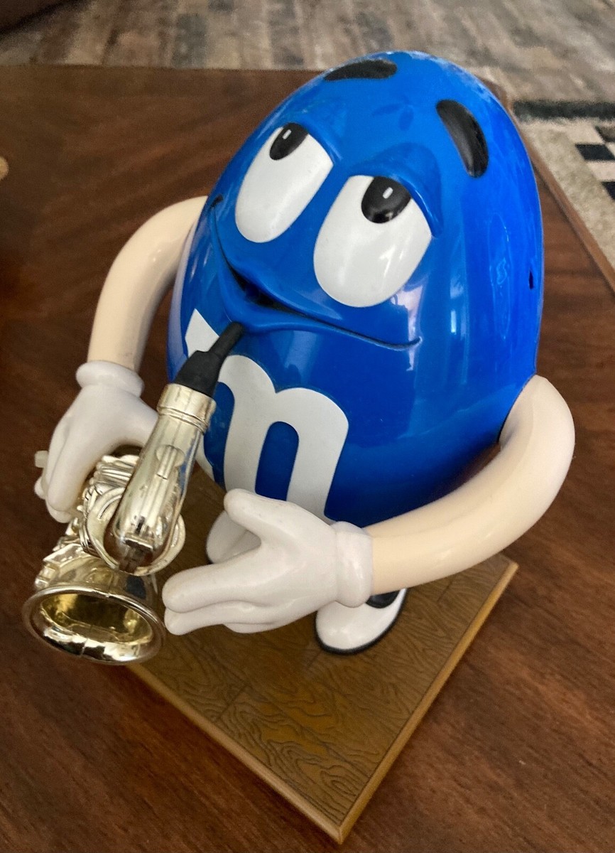 M & M Blue Peanut Playing The Saxophone Candy Dispenser MM