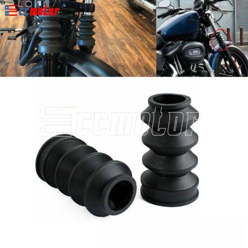 For Harley Sportster Dyna FX/XL 73-UP Front Boots Fork Shock Dust Absorber Cover - Picture 1 of 9
