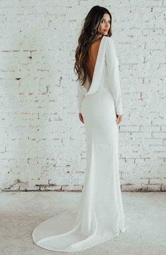 WASSON Cowl Back Stretch Crepe Gown 