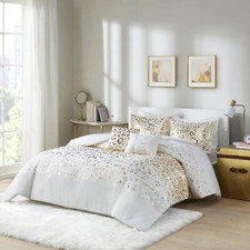Intelligent Design Lillie Duvet Trendy Modern Animal Leopard Metallic Print-Twin