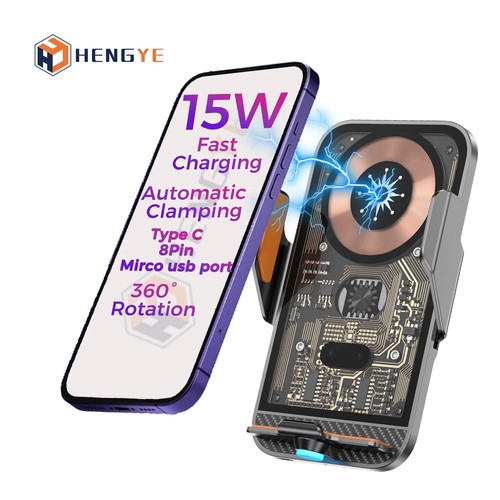 Support Téléphone Voiture Universel 15W Fort Magnétique Chargeur Sans Fil Support - Photo 6 sur 6