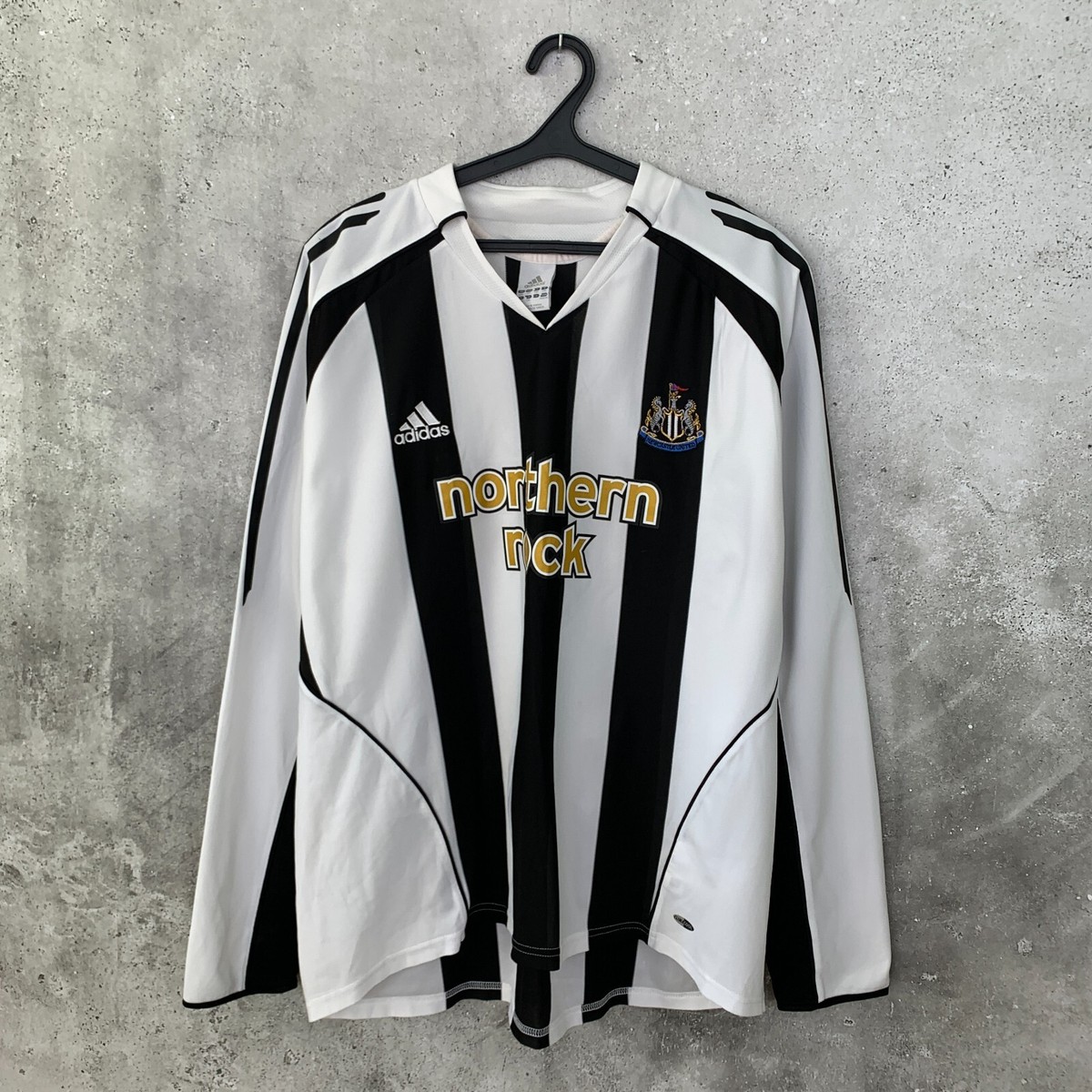 NEWCASTLE UNITED 2005 2006 2007 HOME FOOTBALL SHIRT ADIDAS LONG
