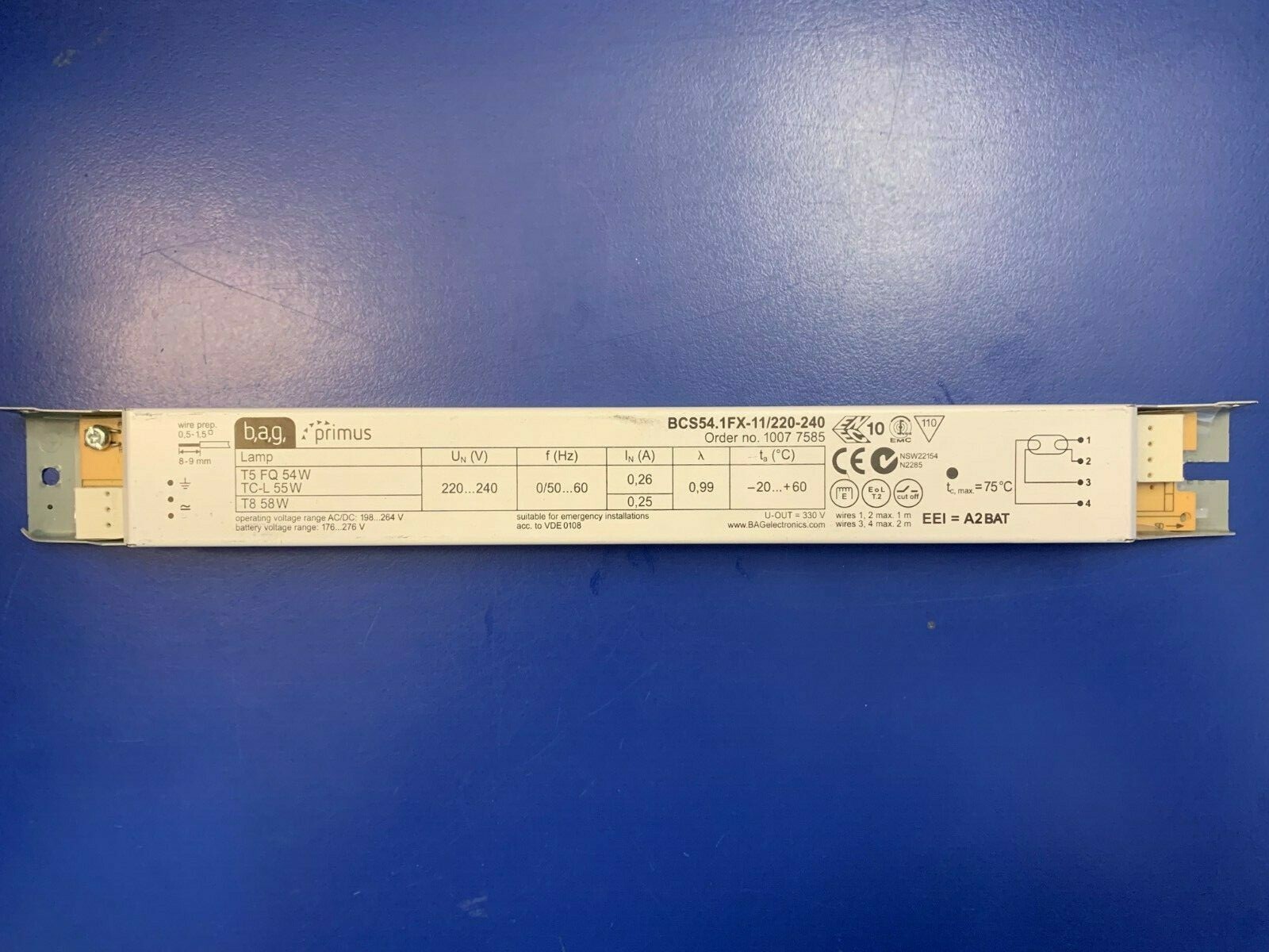 BAG BCS18.3-4LR-01/220-240 T8 3x 18WATT T8 4x 18WATT BALLAST 10050999 ...