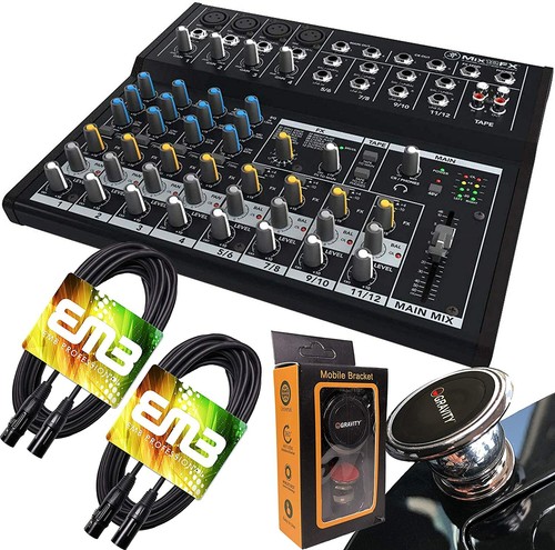 Mackie Mix12FX 12-Channel Compact Mixer with Effects + 2x XLR Cables + Magnet
