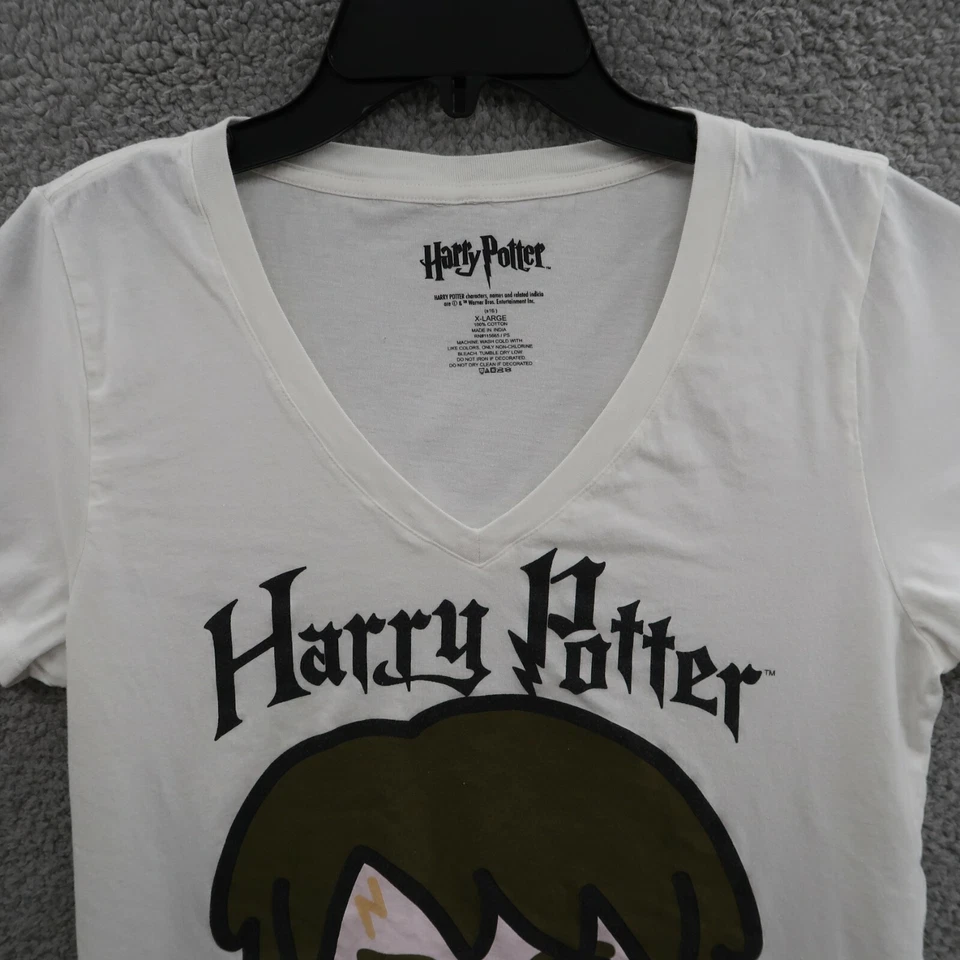 Harry Potter Shirt Girls 16 XL Short Sleeve White V Neck - Image 2 of 4