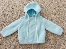 Vintage May D F Knit Boys Sweater Hooded Made in Spain Back Zipper