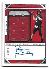 2019 Panini National Treasures Collegiate #107 Ryan Finley JSY Auto RC 28/99 