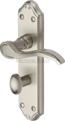 Heritage Messing Verona kleine Badezimmer Türdrücker 2er Set, Satin Nickel