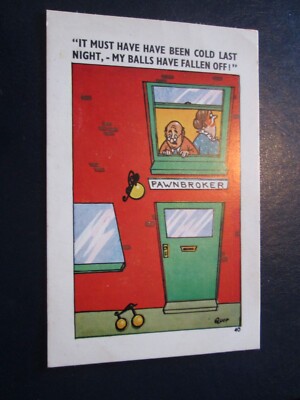 Comic Quip Postkarte ''Es muss letzte Nacht kalt gewesen sein ....'' unbespielt