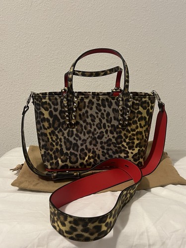 CHRISTIAN LOUBOUTIN Patrón Leopardo Cabata E/W Mini Bolso de Hombro Bolso de Mano 2WAY - Imagen 2 de 24