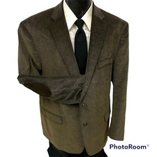 Chaps Ralph Lauren Brown CORD Sport Coat CORDUROY Jacket Elbow Patch Blazer 46 L