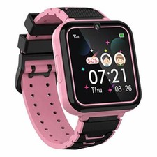Boys Girls Kids Music Game Smart Watch , HD Touch Screen Wrist Pink