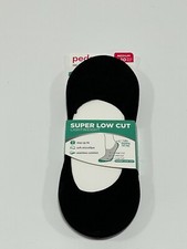Womens Peds Black Super Low Cut Lightweight Liner Socks 3 pck NEW NWT