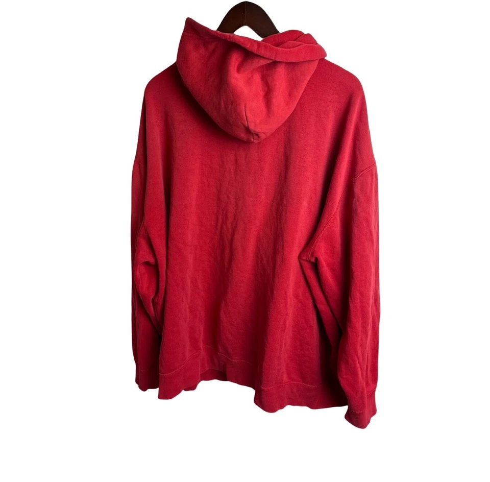 VTG Ralph Lauren Polo Men’s Football Patch Zip Up Red Hoodie Sweatshirt Size 3XB - Image 2 of 4