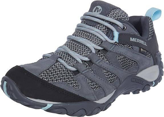 Scarpe da trekking impermeabili Merrell Gore Tex da donna tutte le taglie grigie da passeggio prezzo consigliato £ 140