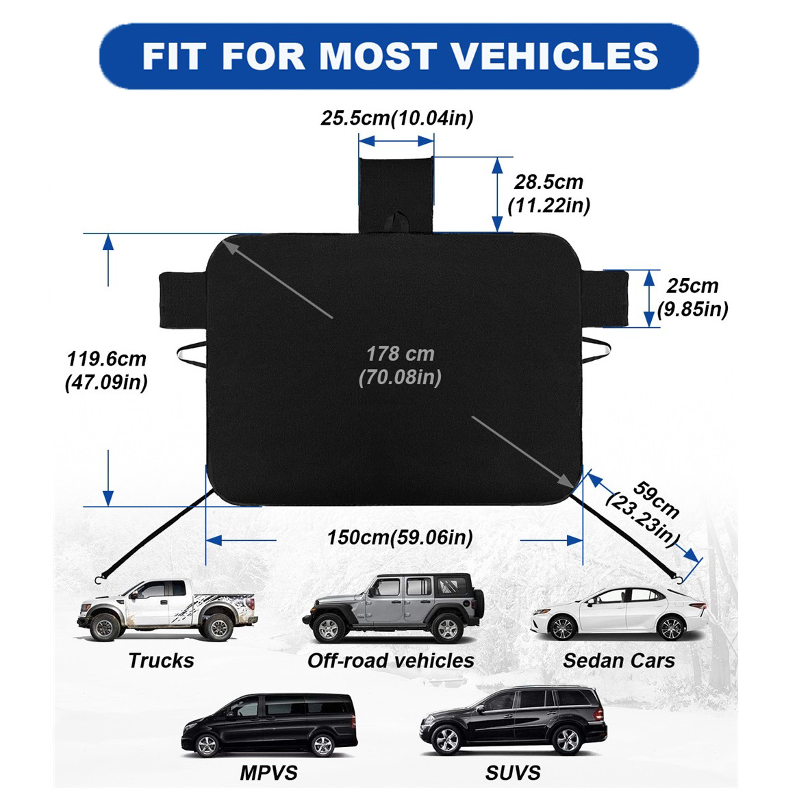 For Ford Car Magnetic Windshield Snow Cover Winter Frost Guard Ice Protector