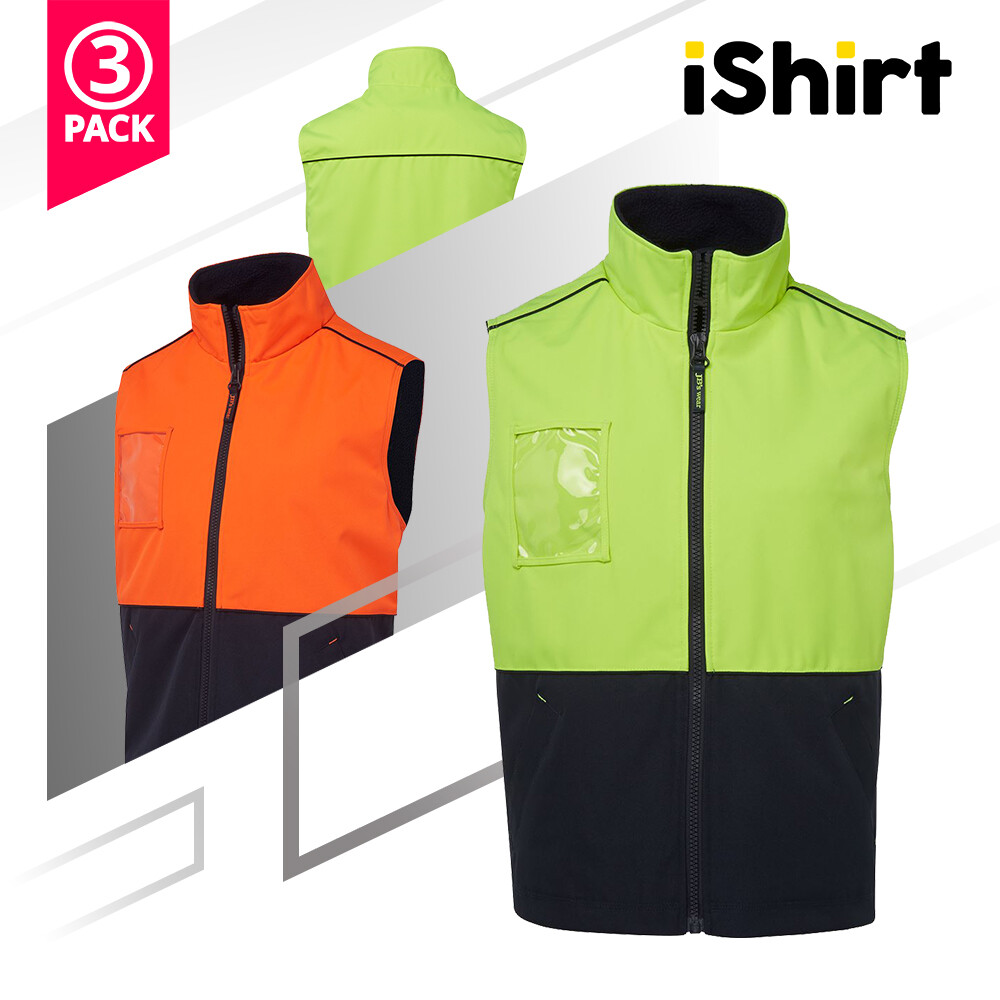 3XHI VIS SAFETY WORK VEST WATERPROOF WINDPROOF FLEECE POCKET DUST PANEL  WORKWEAR | eBay