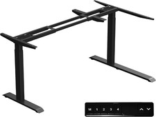 Adjustable Height Standing Desk Frame Base Electric Dual Motor L Shaped Corner D
