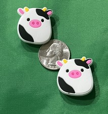 Cow Squishmallow shoe charm set