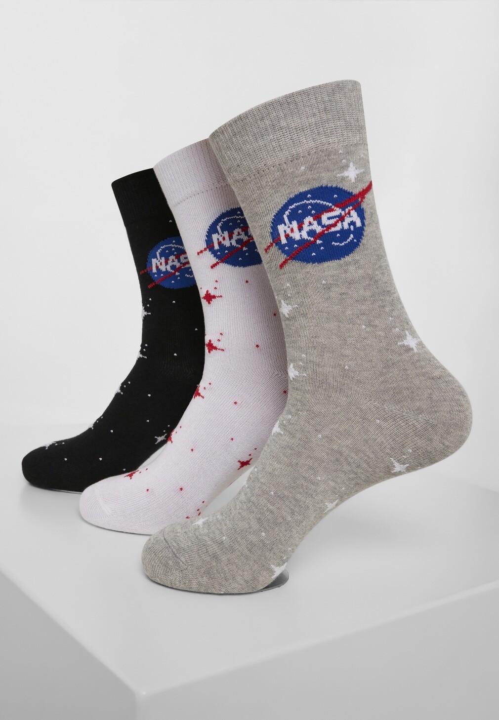 Носки Mister Tee Socken NASA Insignia 3 шт ЧерныеСерыеБелые 5990₽