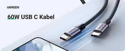 UGREEN USB C to USB C cable 60W PD 3.0 QC 4.0/4.0+ USB-C charging cable- 1M
