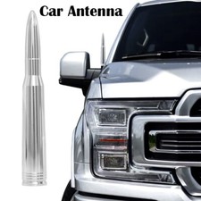 Chrome Stubby Bullet Antenna 50 Caliber For Ford F150 F250 F350 Ram 1500 2500