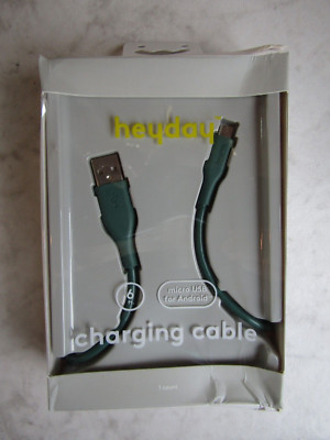 NIB heyday Micro USB Charging Cable for Micro USB for Android 6ft High Speed